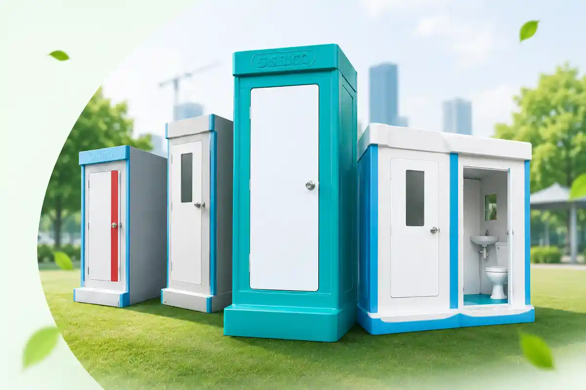 Dãy nhà vệ sinh di động nhavesinhdidong247 phục vụ công trình